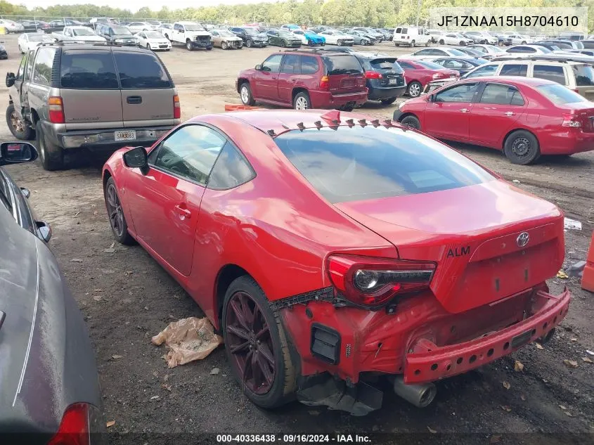 2017 Toyota 86 VIN: JF1ZNAA15H8704610 Lot: 40336438