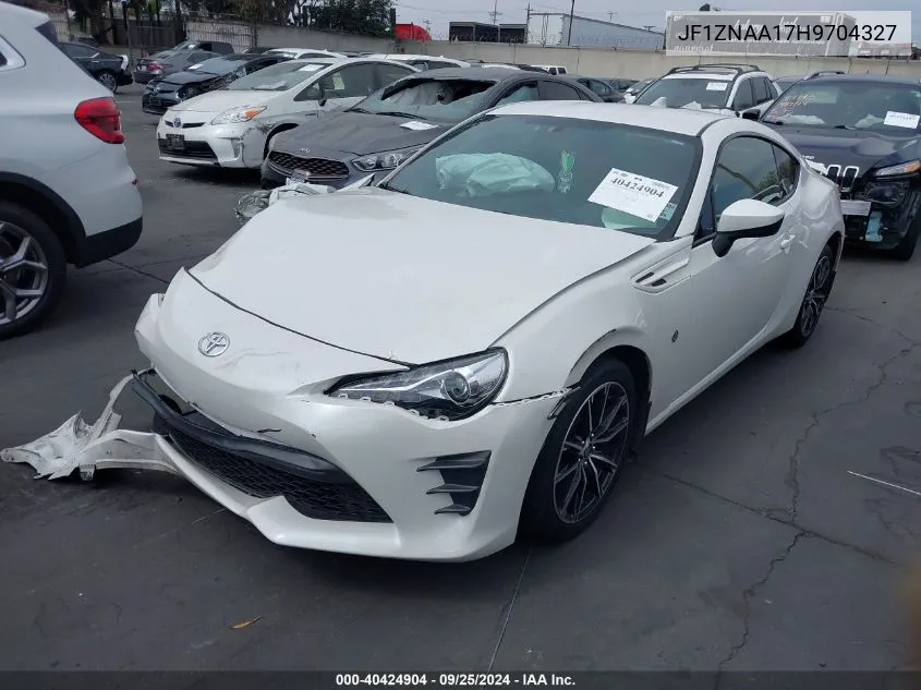 2017 Toyota 86 VIN: JF1ZNAA17H9704327 Lot: 40424904