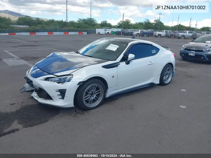 2017 Toyota 86 VIN: JF1ZNAA10H8701002 Lot: 40539063