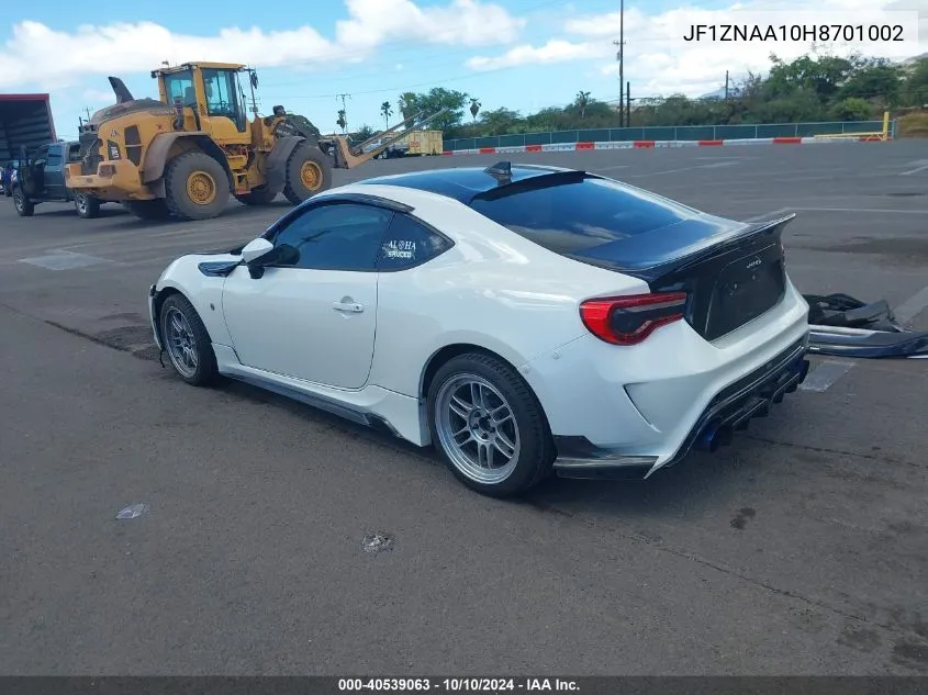 2017 Toyota 86 VIN: JF1ZNAA10H8701002 Lot: 40539063