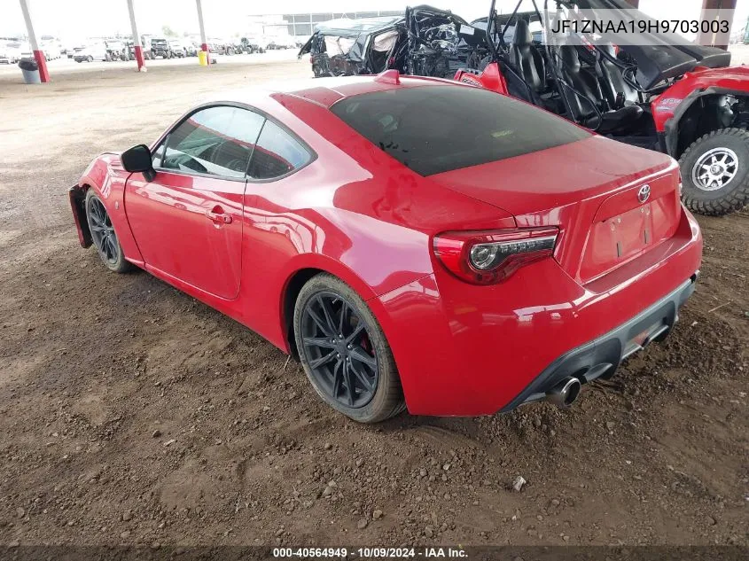 2017 Toyota 86 VIN: JF1ZNAA19H9703003 Lot: 40564949