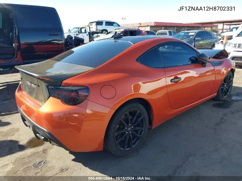 2017 Toyota 86 VIN: JF1ZNAA12H8702331 Lot: 40612654