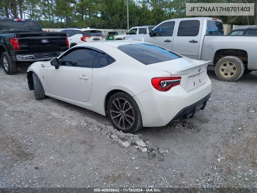 2017 Toyota 86 VIN: JF1ZNAA17H8701403 Lot: 40859642