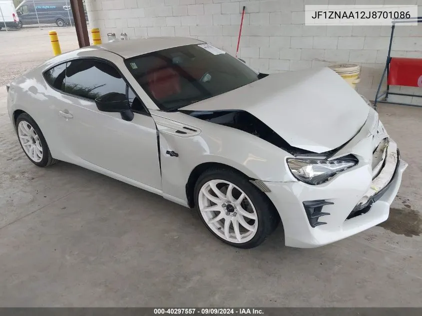 2018 Toyota 86 VIN: JF1ZNAA12J8701086 Lot: 40297557