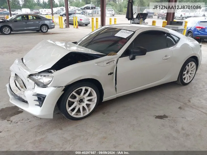 2018 Toyota 86 VIN: JF1ZNAA12J8701086 Lot: 40297557