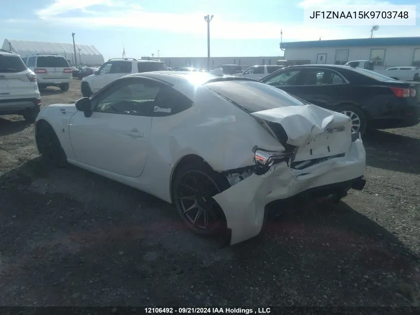 2019 Toyota 86 VIN: JF1ZNAA15K9703748 Lot: 12106492