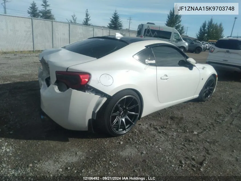 2019 Toyota 86 VIN: JF1ZNAA15K9703748 Lot: 12106492