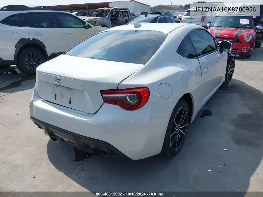 2019 Toyota 86 VIN: JF1ZNAA10K8700956 Lot: 40612592