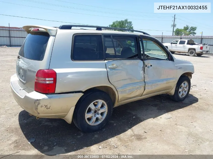 2001 Toyota Highlander V6 VIN: JTEHF21AX10032455 Lot: 39733803