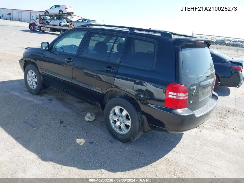 2001 Toyota Highlander V6 VIN: JTEHF21A210025273 Lot: 40283236