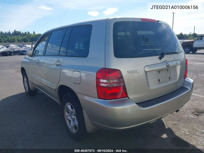 2001 Toyota Highlander VIN: JTEGD21A010006156 Lot: 40307073