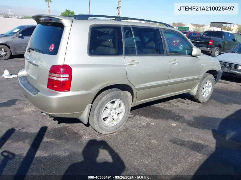 2001 Toyota Highlander V6 VIN: JTEHF21A210025497 Lot: 40353491