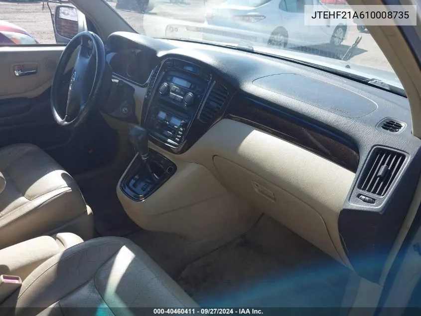 JTEHF21A610008735 2001 Toyota Highlander V6