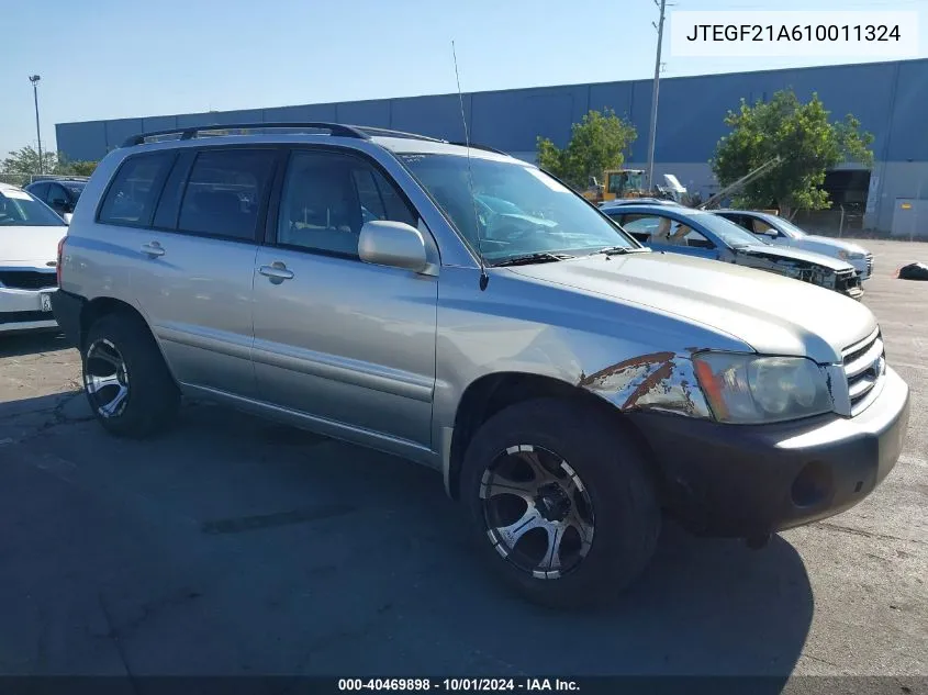 2001 Toyota Highlander V6 VIN: JTEGF21A610011324 Lot: 40469898