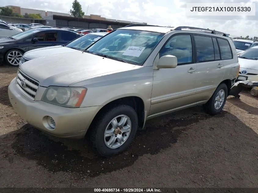 2001 Toyota Highlander V6 VIN: JTEGF21AX10015330 Lot: 40695734