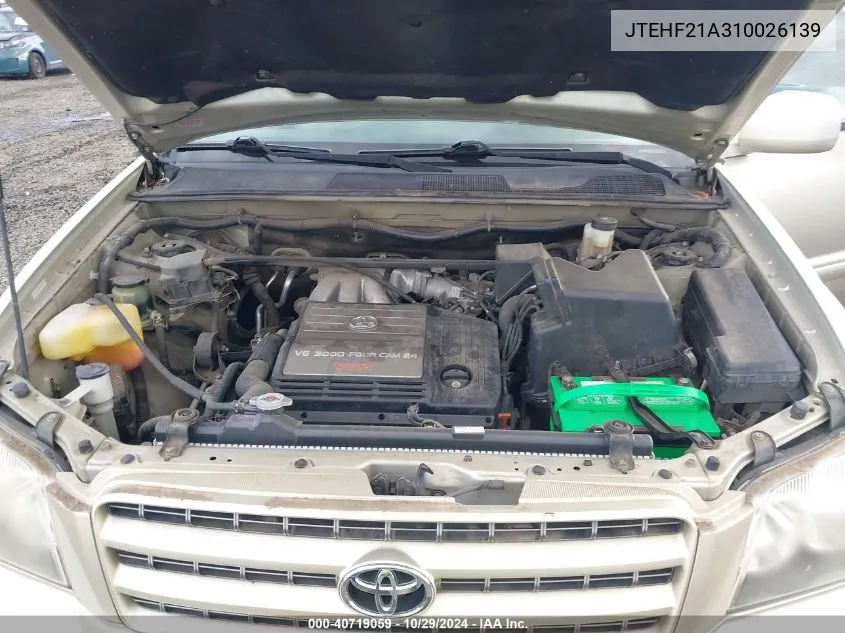 JTEHF21A310026139 2001 Toyota Highlander V6