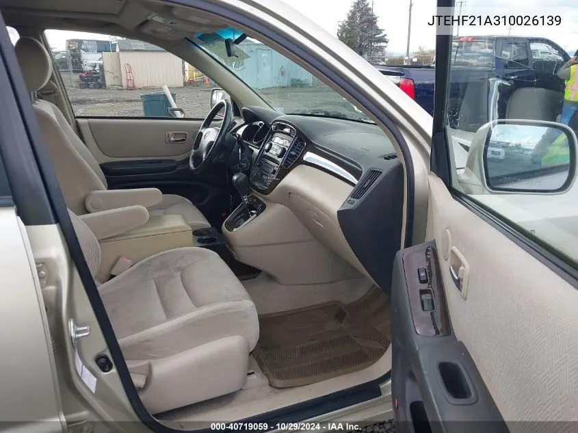 JTEHF21A310026139 2001 Toyota Highlander V6