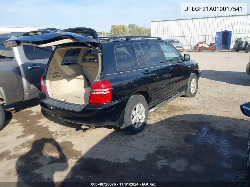 2001 Toyota Highlander V6 VIN: JTEGF21A010017541 Lot: 40728676