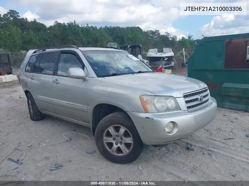 2001 Toyota Highlander V6 VIN: JTEHF21A210003306 Lot: 40811830