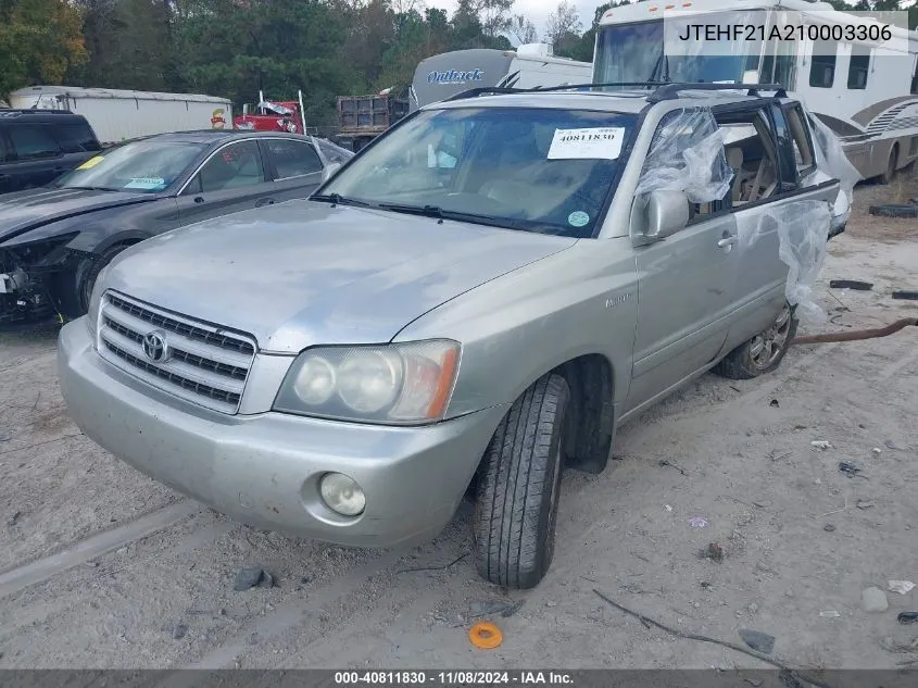 2001 Toyota Highlander V6 VIN: JTEHF21A210003306 Lot: 40811830