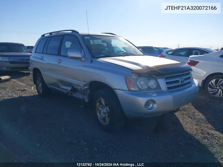 2002 Toyota Highlander Limited VIN: JTEHF21A320072166 Lot: 12132762