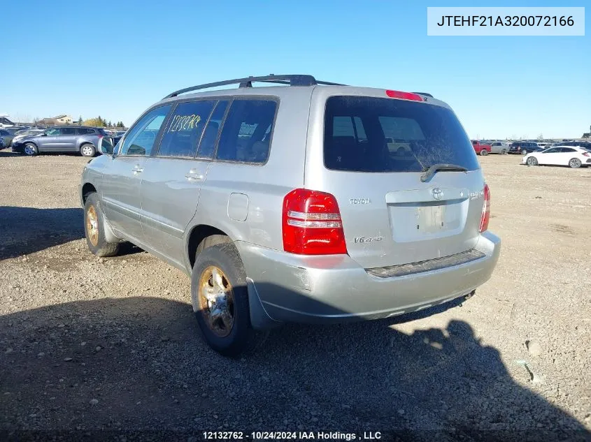 2002 Toyota Highlander Limited VIN: JTEHF21A320072166 Lot: 12132762