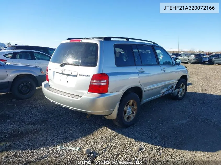 2002 Toyota Highlander Limited VIN: JTEHF21A320072166 Lot: 12132762