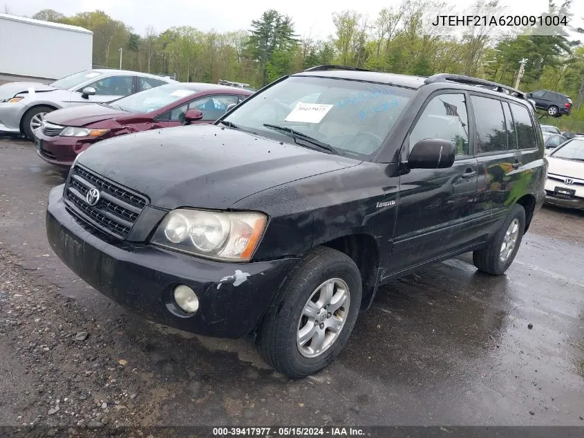 2002 Toyota Highlander Limited V6 VIN: JTEHF21A620091004 Lot: 39417977