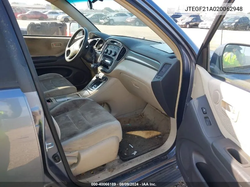 JTEGF21A020062948 2002 Toyota Highlander V6