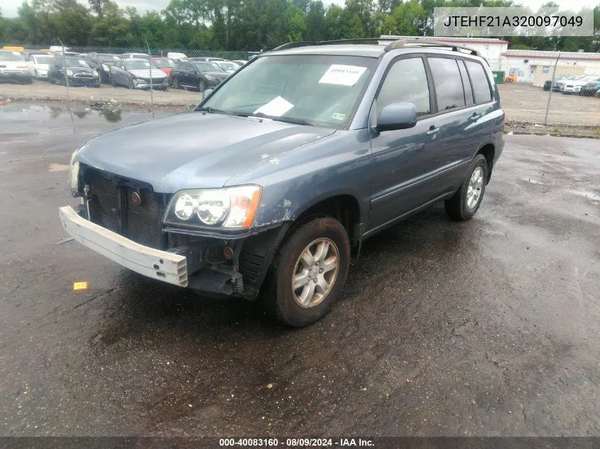 2002 Toyota Highlander V6 VIN: JTEHF21A320097049 Lot: 40083160