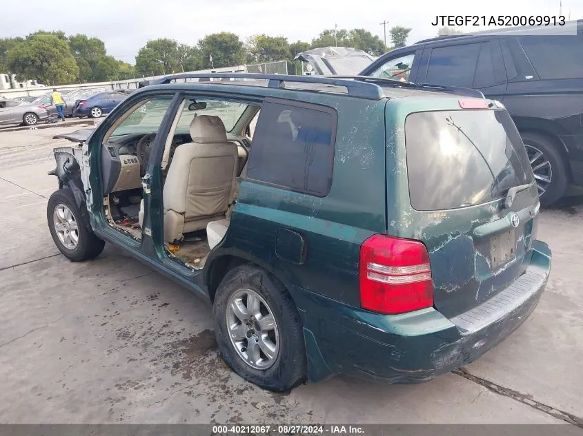 JTEGF21A520069913 2002 Toyota Highlander V6