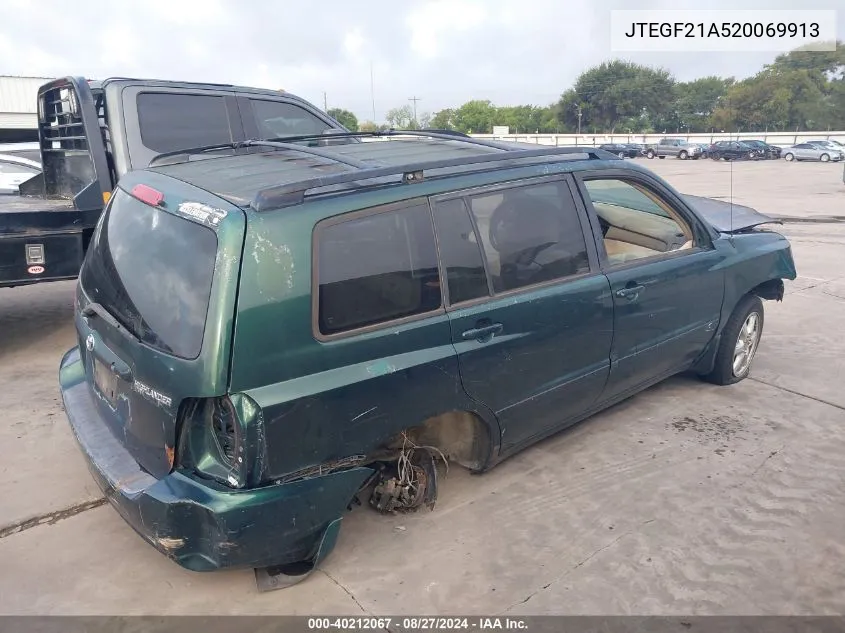 2002 Toyota Highlander V6 VIN: JTEGF21A520069913 Lot: 40212067