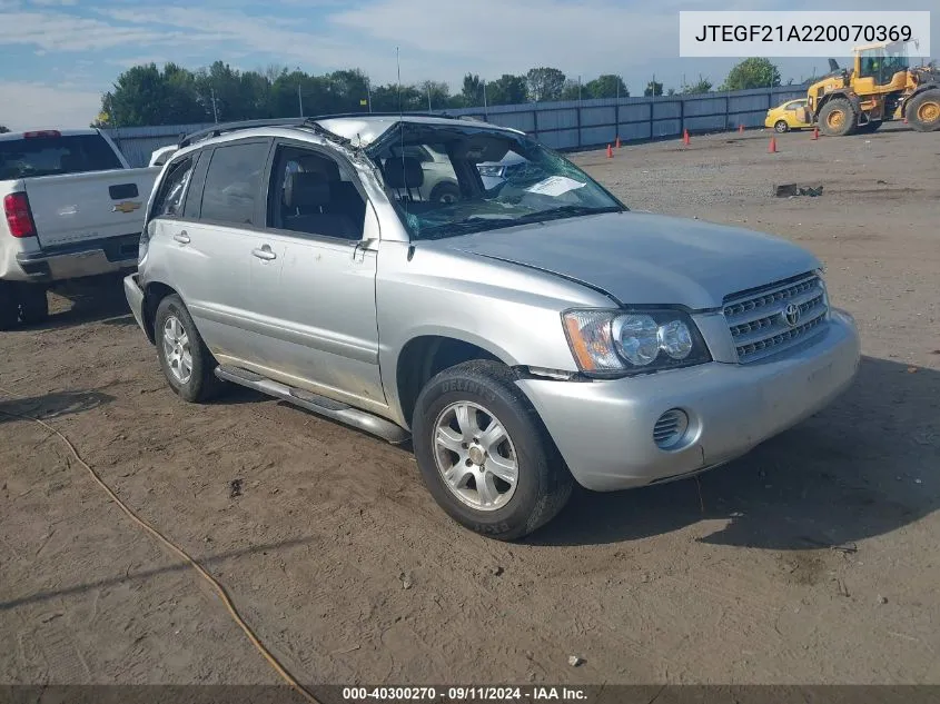 JTEGF21A220070369 2003 Toyota Highlander V6