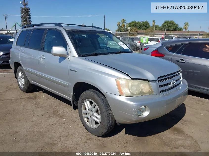 2002 Toyota Highlander Limited V6 VIN: JTEHF21A320080462 Lot: 40460049