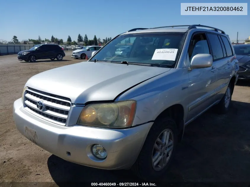 2002 Toyota Highlander Limited V6 VIN: JTEHF21A320080462 Lot: 40460049