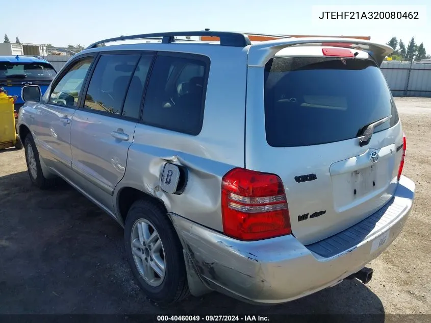 2002 Toyota Highlander Limited V6 VIN: JTEHF21A320080462 Lot: 40460049