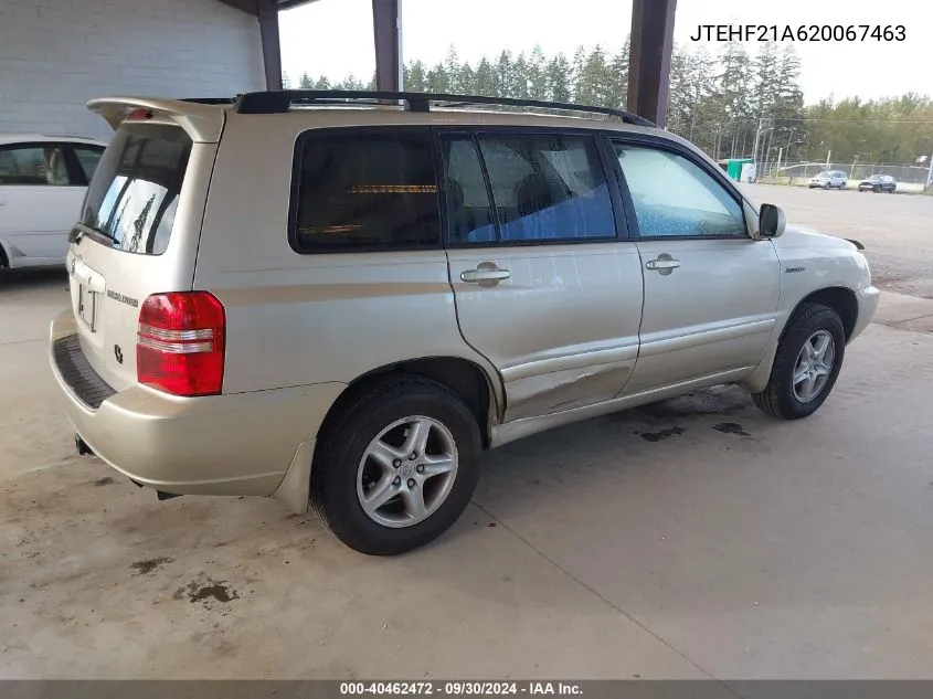 2002 Toyota Highlander Limited VIN: JTEHF21A620067463 Lot: 40462472