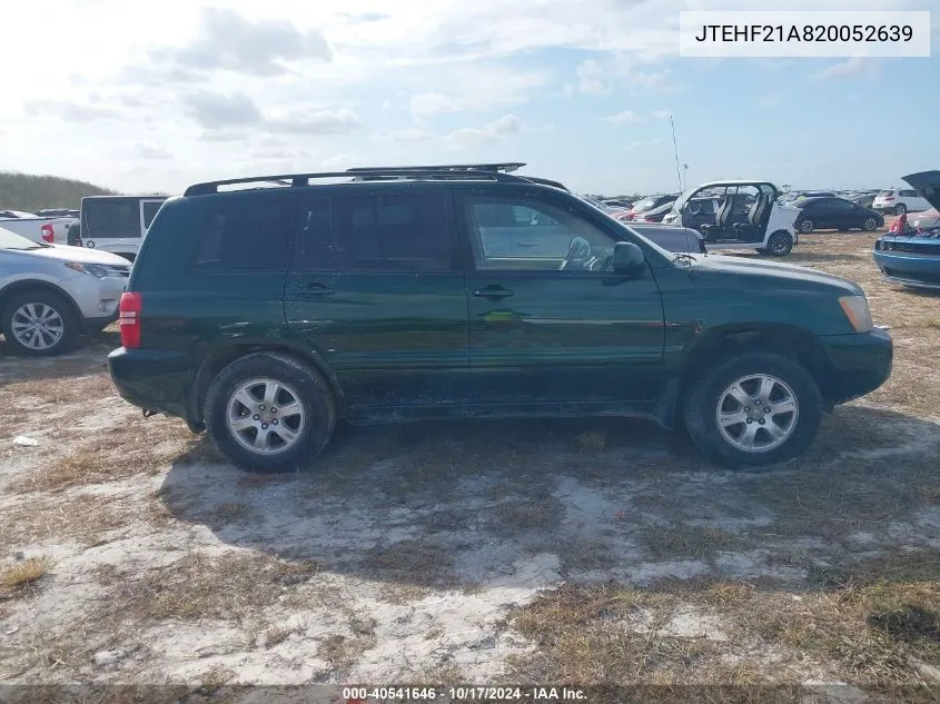 2002 Toyota Highlander V6 VIN: JTEHF21A820052639 Lot: 40541646