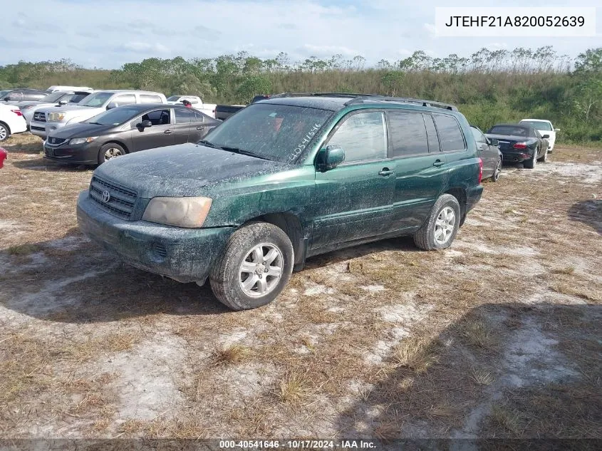 2002 Toyota Highlander V6 VIN: JTEHF21A820052639 Lot: 40541646