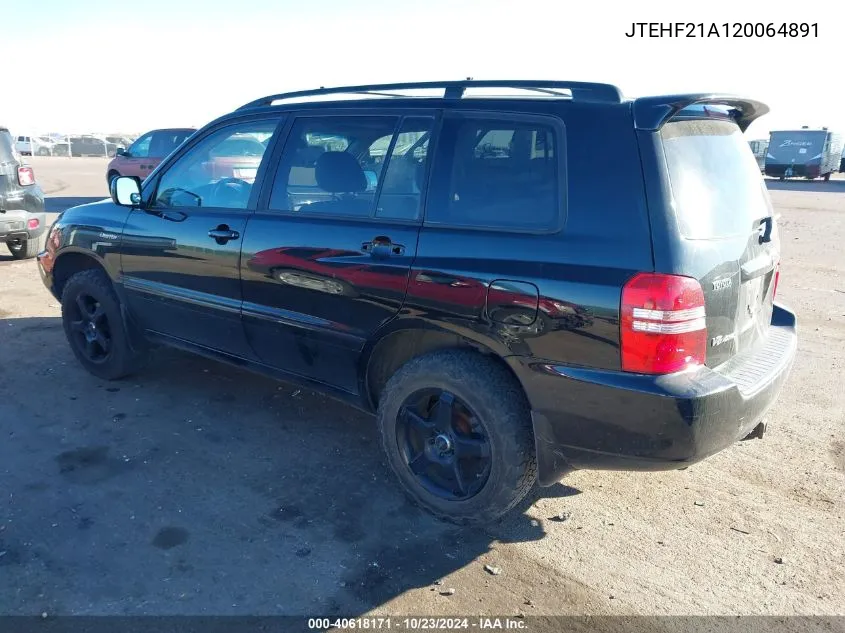 2002 Toyota Highlander Limited V6 VIN: JTEHF21A120064891 Lot: 40618171