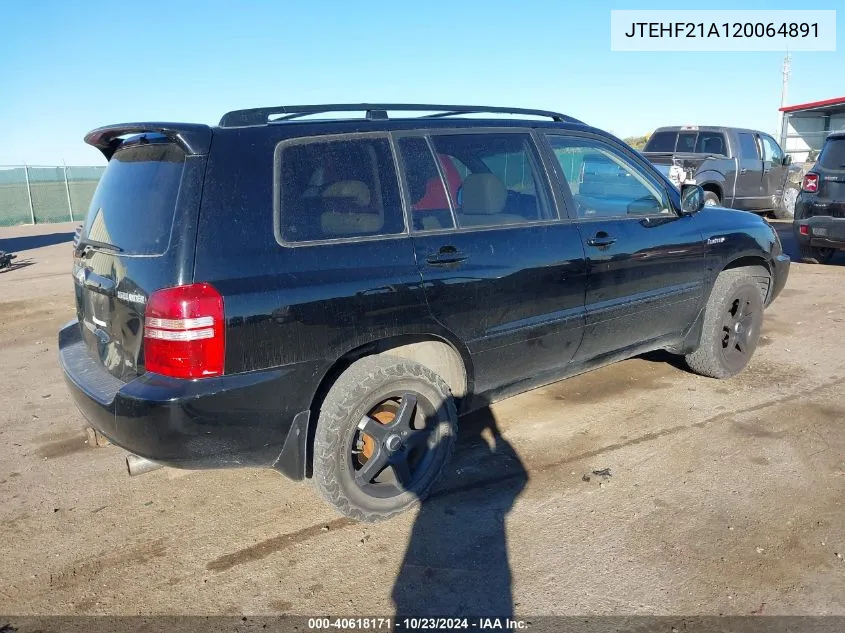 2002 Toyota Highlander Limited V6 VIN: JTEHF21A120064891 Lot: 40618171