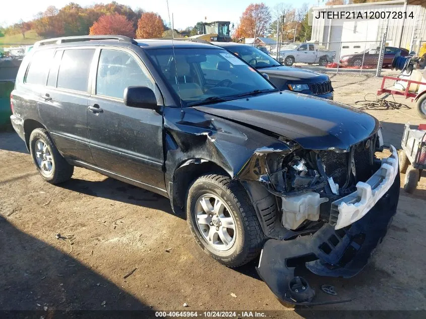 2002 Toyota Highlander V6 VIN: JTEHF21A120072814 Lot: 40645964