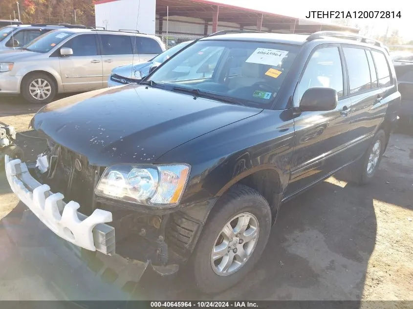 2002 Toyota Highlander V6 VIN: JTEHF21A120072814 Lot: 40645964