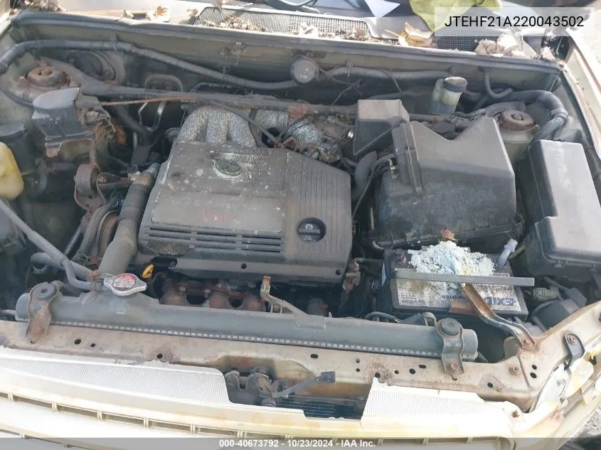 JTEHF21A220043502 2002 Toyota Highlander V6