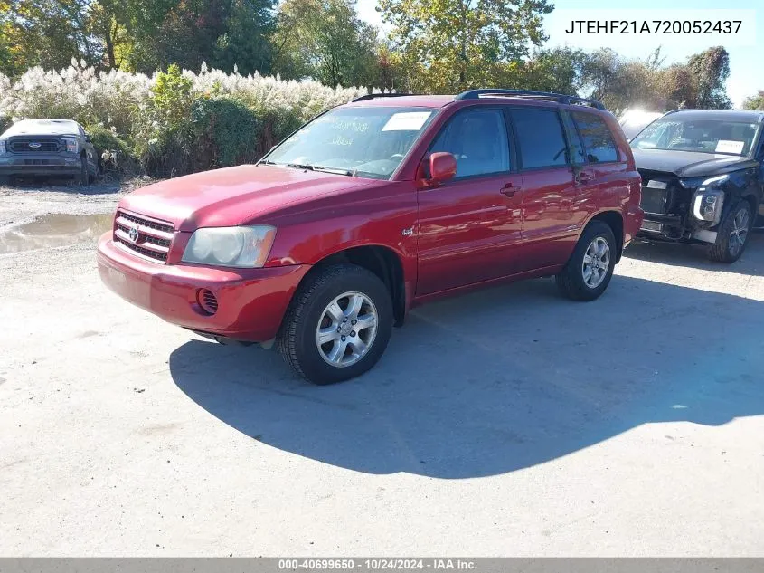 2002 Toyota Highlander V6 VIN: JTEHF21A720052437 Lot: 40699650