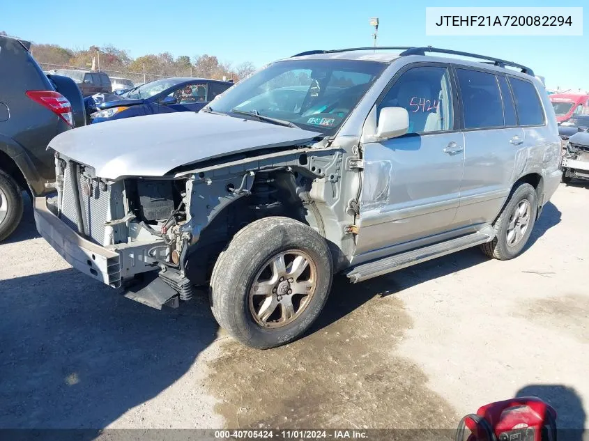 2002 Toyota Highlander V6 VIN: JTEHF21A720082294 Lot: 40705424