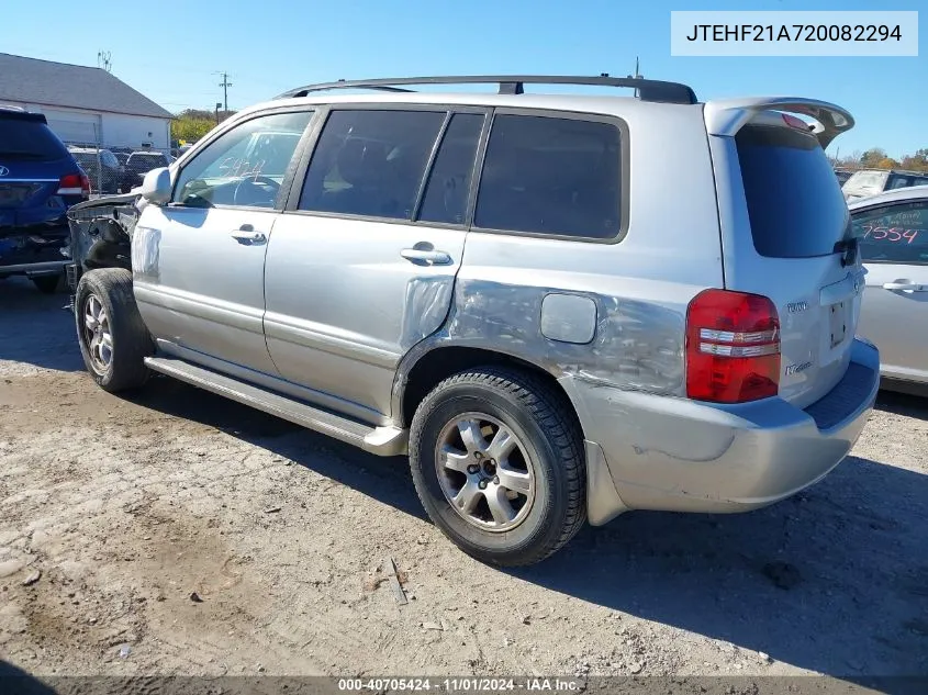 2002 Toyota Highlander V6 VIN: JTEHF21A720082294 Lot: 40705424