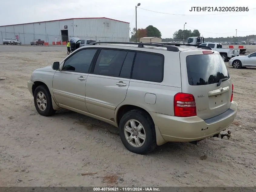 2002 Toyota Highlander V6 VIN: JTEHF21A320052886 Lot: 40750621