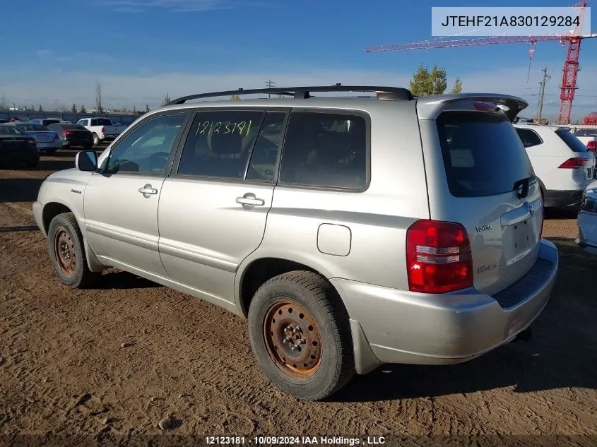 2003 Toyota Highlander Limited VIN: JTEHF21A830129284 Lot: 12123181