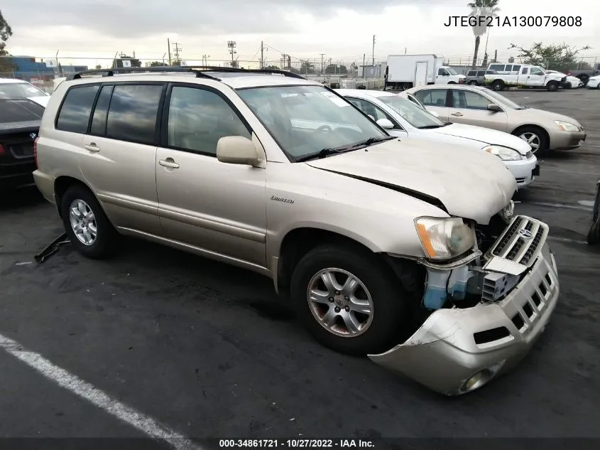 2003 Toyota Highlander Limited VIN: JTEGF21A130079808 Lot: 34861721